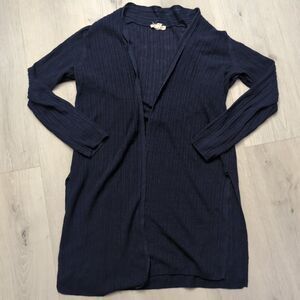Eileen Fisher Organic Linen Crepe long Open Cardigan Womens Small